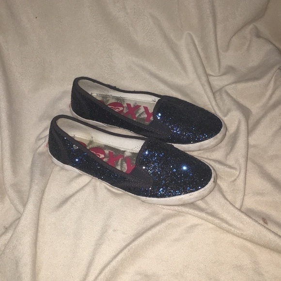 Roxy ROYAL BLUE GLITTERY SLIP ONS - Picture 2 of 8
